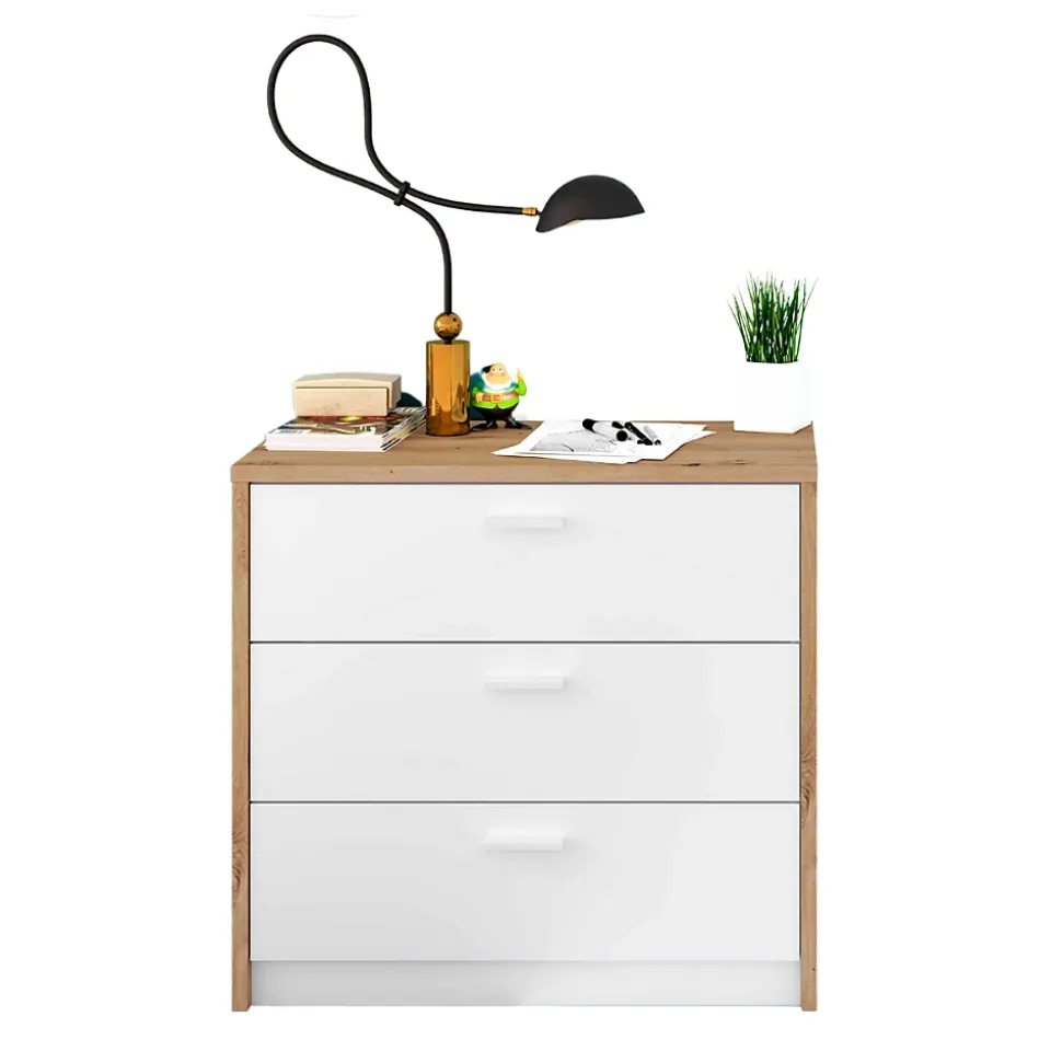 Commode 3 tiroirs avec bureau extensible L81 à 130 cm - KOMMO