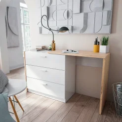 Commode 3 tiroirs avec bureau extensible L81 à 130 cm - KOMMO