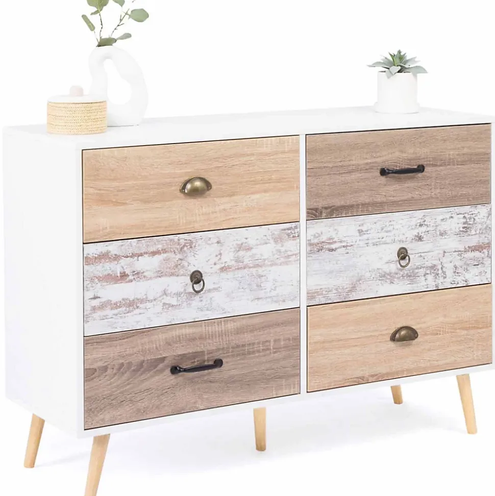 Commode 6 tiroirs BAHIA 115 cm scandinave