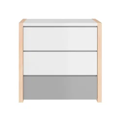 Commode 3 tiroirs Bellamy Pinette Blanc et gris