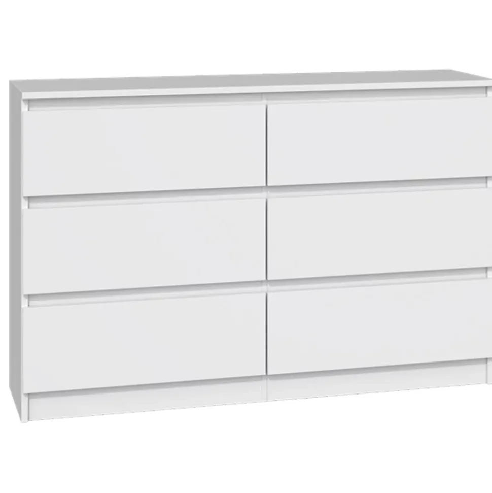Commode 6 tiroirs blanc 120 cm MALWA