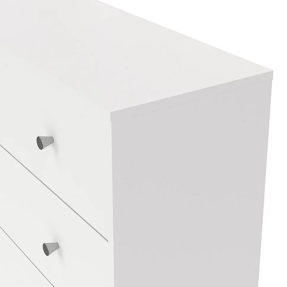 Commode 5 tiroirs blanc H108 cm - LISE