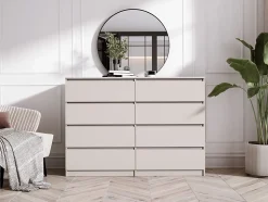 Commode 8 tiroirs, cachemire, 139 x 39 x 101 cm