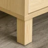 Commode 3 tiroirs cannage en rotin dim. 80L x 40l x 80H cm MDF aspect bois clair