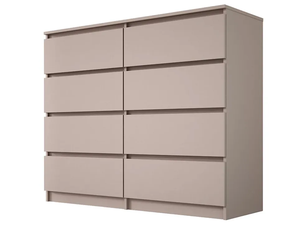 Commode 8 tiroirs, caramel, 120 x 39 x 101 cm