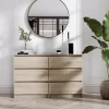 Commode 6 Tiroirs, Chêne Sonoma, 120 X 39 X 79 Cm