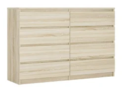 Commode 8 Tiroirs, Chêne Sonoma, 140 X 101 X 39 Cm