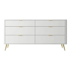 Commode 6 tiroirs couleur blanche largeur 172 cm OVAL