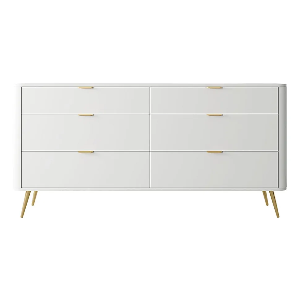 Commode 6 tiroirs couleur blanche largeur 172 cm OVAL