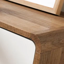 Commode 6 Tiroirs Décor Bois et Blanc - ALBURA