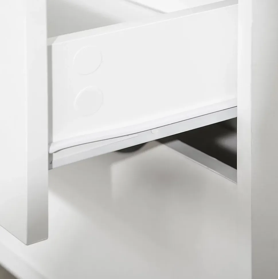 Commode 5 tiroirs design scandinave meuble de rangement chambre panneau de particules 99 x 39 x 101 cm blanc aspect chêne clair