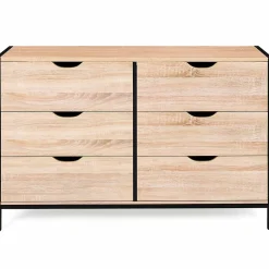 Commode 6 tiroirs DETROIT XXL 140 cm design industriel