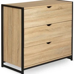 Commode 3 tiroirs DETROIT 80 cm design industriel