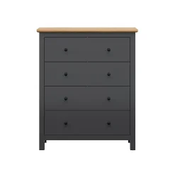 Commode 4 tiroirs Duck Gris anthracite et Bois
