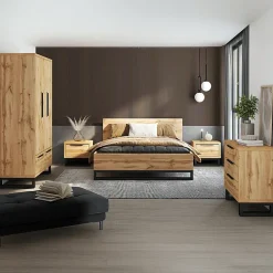 Commode 3 tiroirs Eden Bois et Noir