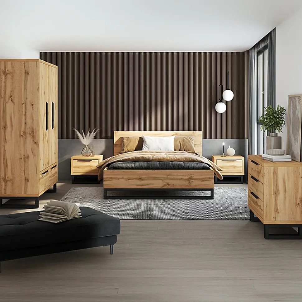 Commode 3 tiroirs Eden Bois et Noir