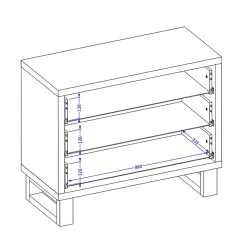 Commode 3 tiroirs Eden Bois et Noir