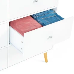 Commode 6 tiroirs EMMIE 110 cm scandinave blanc