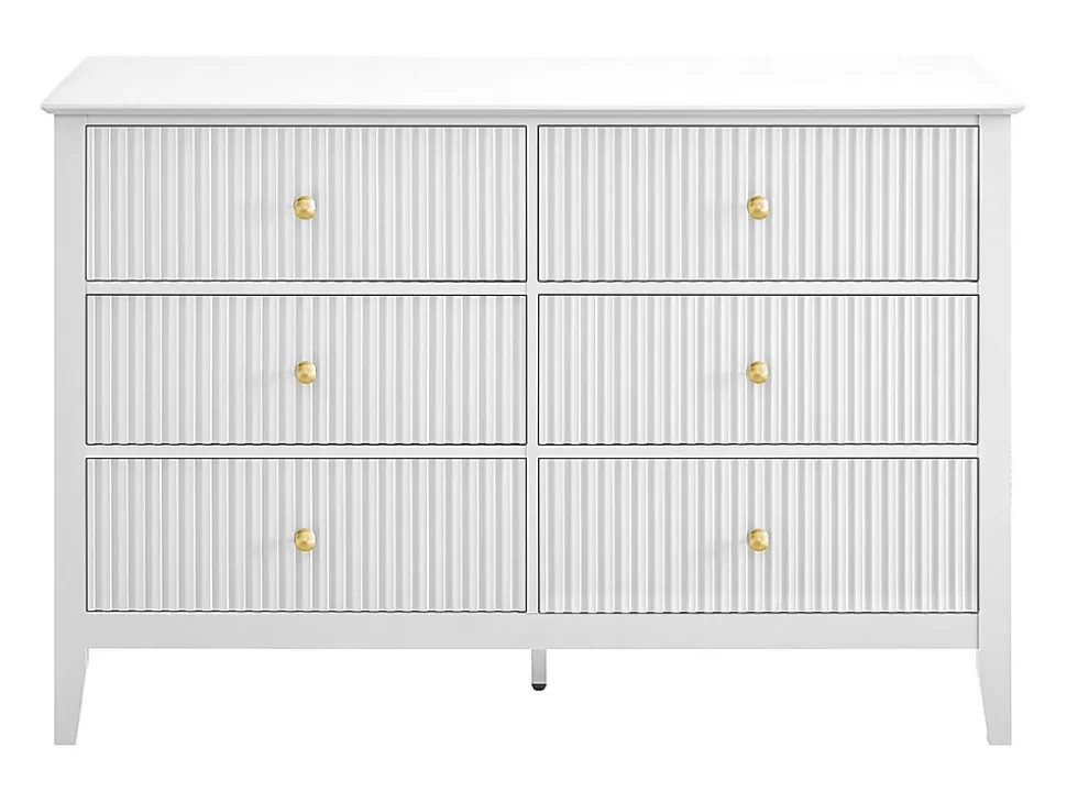 Commode 6 tiroirs en MDF - Blanc - NARIVA