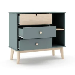Commode 3 Tiroirs et 2 Niches L90 cm - Estefania