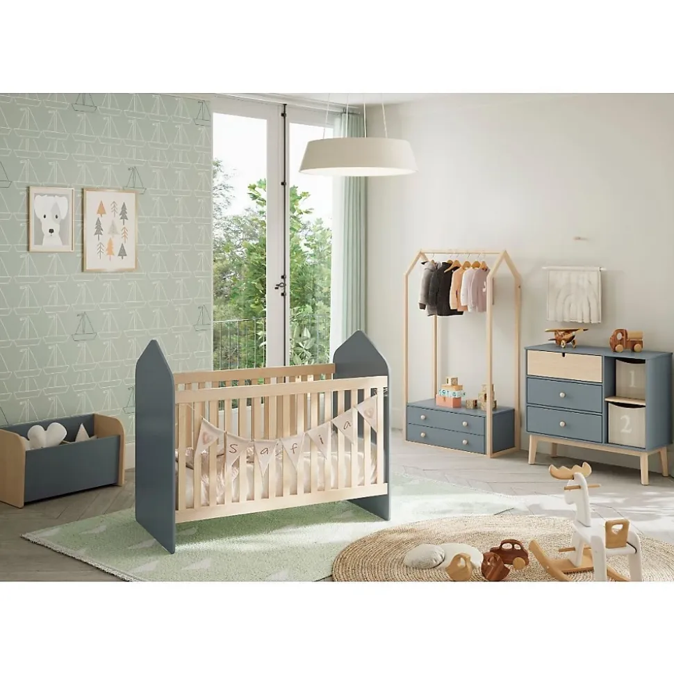 Commode 3 Tiroirs et 2 Niches L90 cm - Estefania