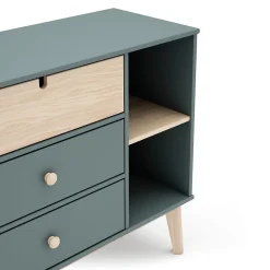 Commode 3 Tiroirs et 2 Niches L90 cm - Estefania