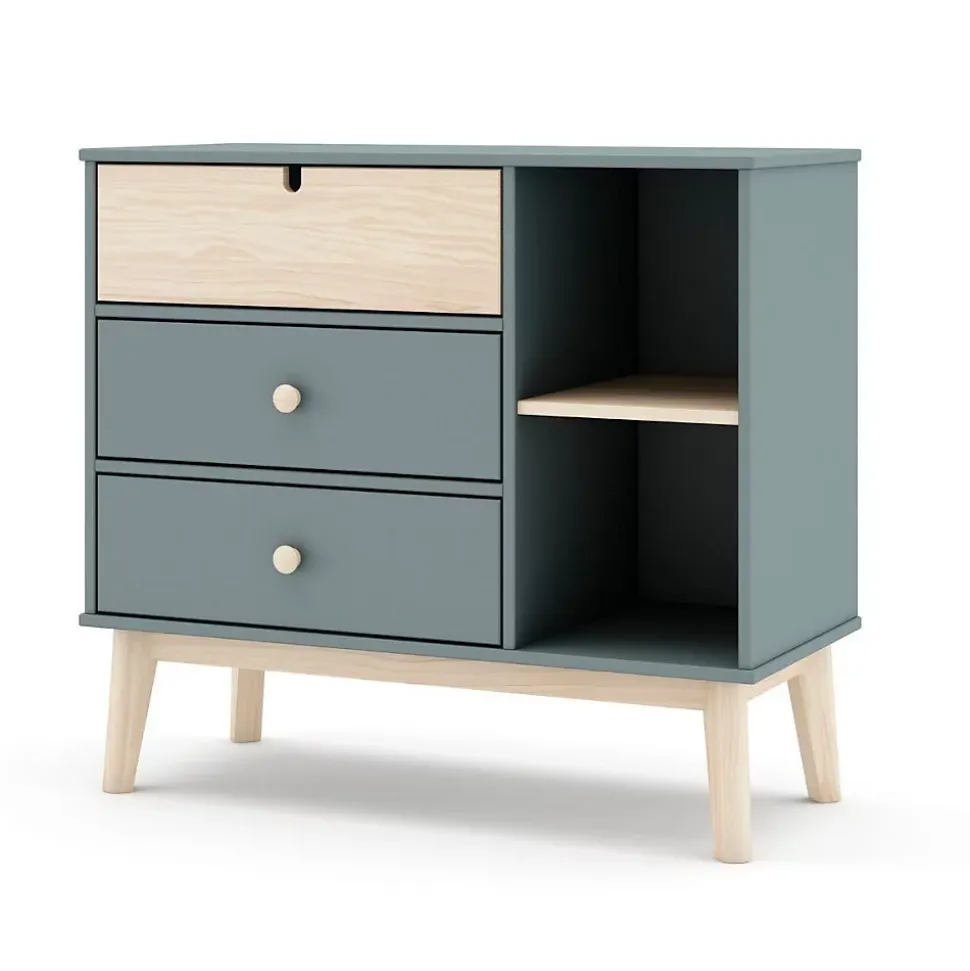 Commode 3 Tiroirs et 2 Niches L90 cm - Estefania