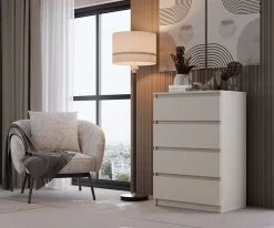 Commode 4 tiroirs grège 70 cm MALWA