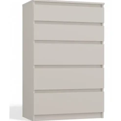 Commode 5 tiroirs grège 70 cm MALWA