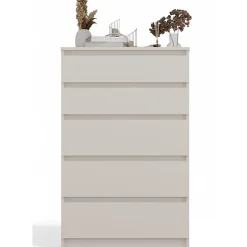 Commode 5 tiroirs grège 70 cm MALWA
