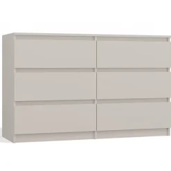 Commode 6 tiroirs grège 120 cm MALWA