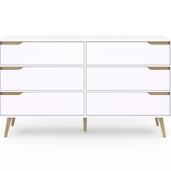 Commode 6 tiroirs HELSINKI XXL 140 cm scandinave blanc