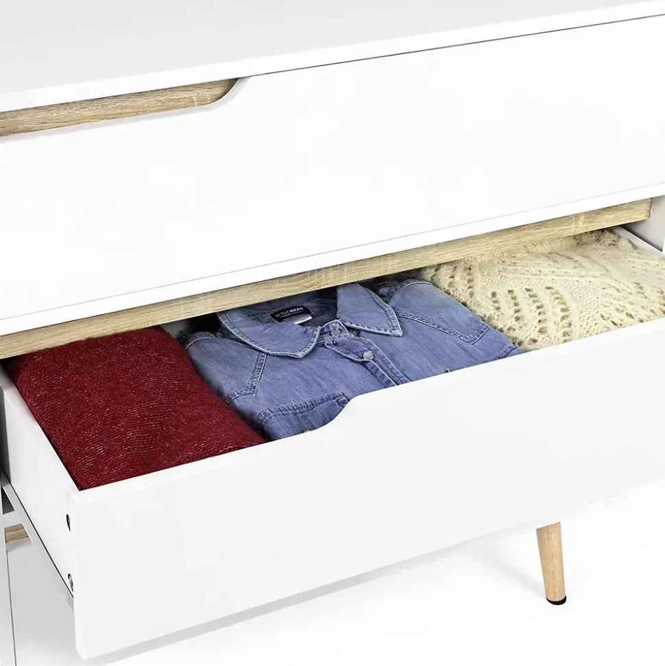 Commode 3 tiroirs HELSINKI 80 cm scandinave blanc