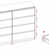 Commode 8 Tiroirs, Noir Mat, 140 X 101 X 39 Cm
