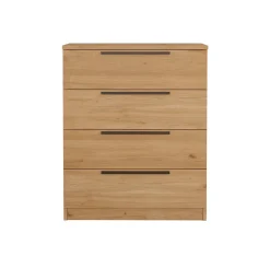 Commode 4 tiroirs Rebecca Mobili Aoki 87,5x72x42 Panneau de particules Fer Marron Gris Foncé Moderne
