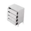 Commode 4 tiroirs Rebecca Mobili Kemiri 98,5x72x45 Panneau de particules PVC Blanc Moderne