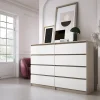 Commode 8 Tiroirs, Sonoma Chêne / Blanc, 140 X 101 X 39 Cm