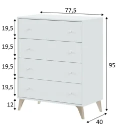 Commode 4 tiroirs Sweet - L95 cm