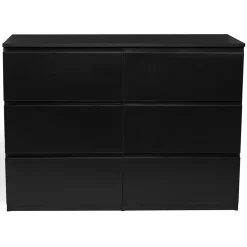Commode 6 tiroirs TOMI 110 cm bois noir