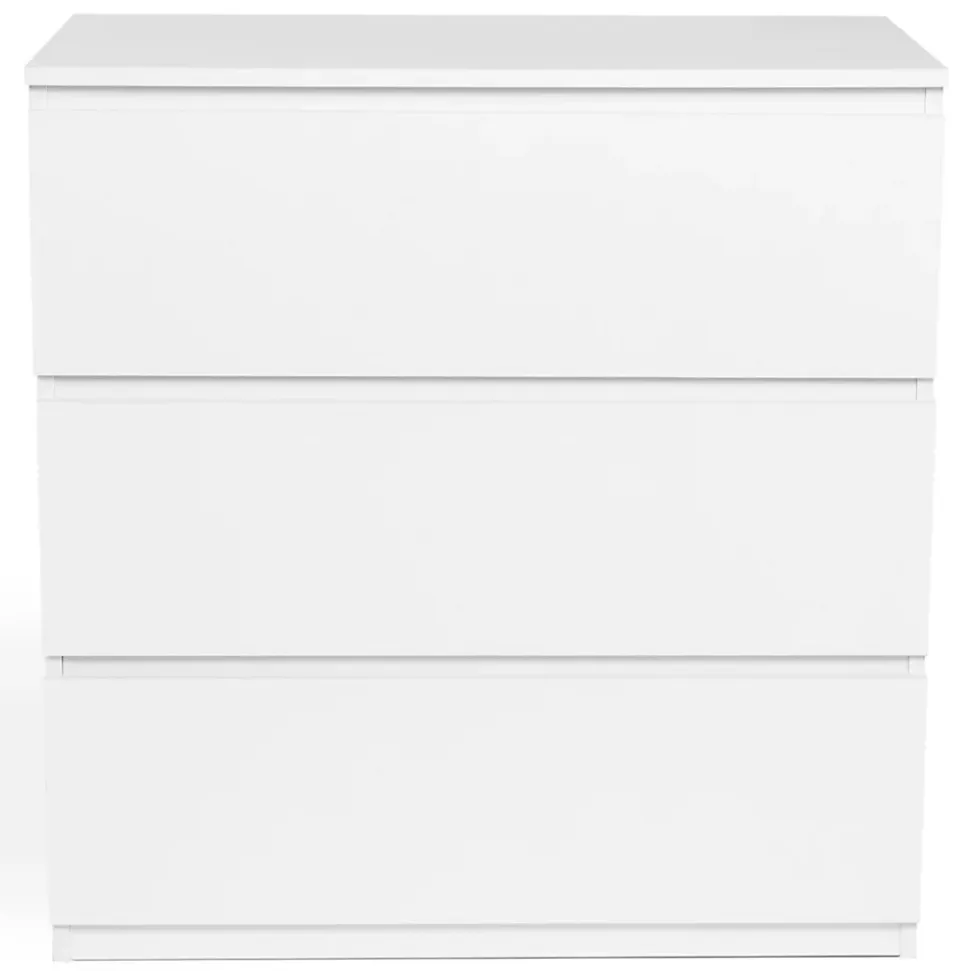 Commode 3 tiroirs TOMI 78 cm bois blanc