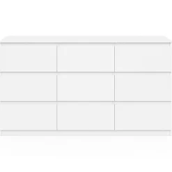 Commode 9 tiroirs TOMI XXL 136 cm bois blanc