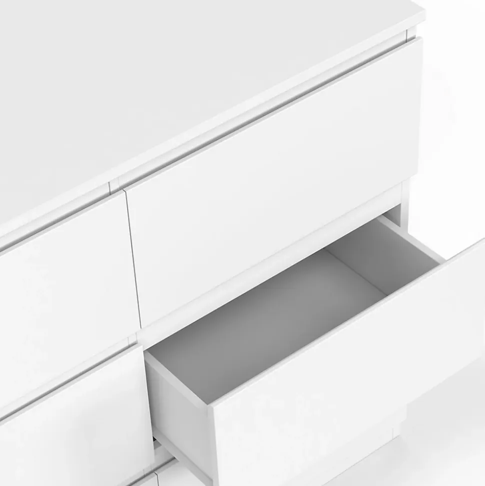 Commode 9 tiroirs TOMI XXL 136 cm bois blanc