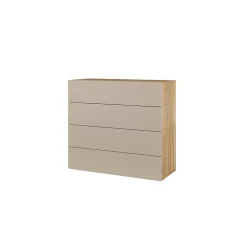 Commode 4 tiroirs VOX coloris chene et beige