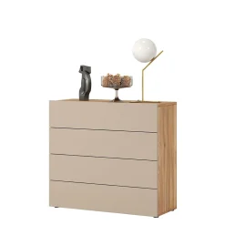 Commode 4 tiroirs VOX coloris chene et beige