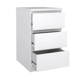 Commode Accudino, Commode polyvalente, Commode de chambre, Meuble avec tiroirs, 50x40 h70 cm, Blanc