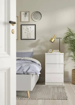 Commode Accudino, Commode polyvalente, Commode de chambre, Meuble avec tiroirs, 50x40 h70 cm, Blanc