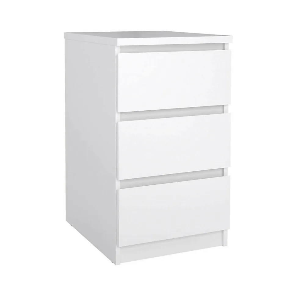 Commode Accudino, Commode polyvalente, Commode de chambre, Meuble avec tiroirs, 50x40 h70 cm, Blanc