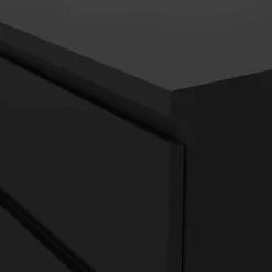 Commode Aci, Commode polyvalente, Commode de chambre, Meuble avec tiroirs, 154x50 h70 cm, Noir