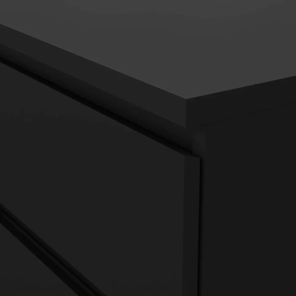 Commode Aci, Commode polyvalente, Commode de chambre, Meuble avec tiroirs, 154x50 h70 cm, Noir