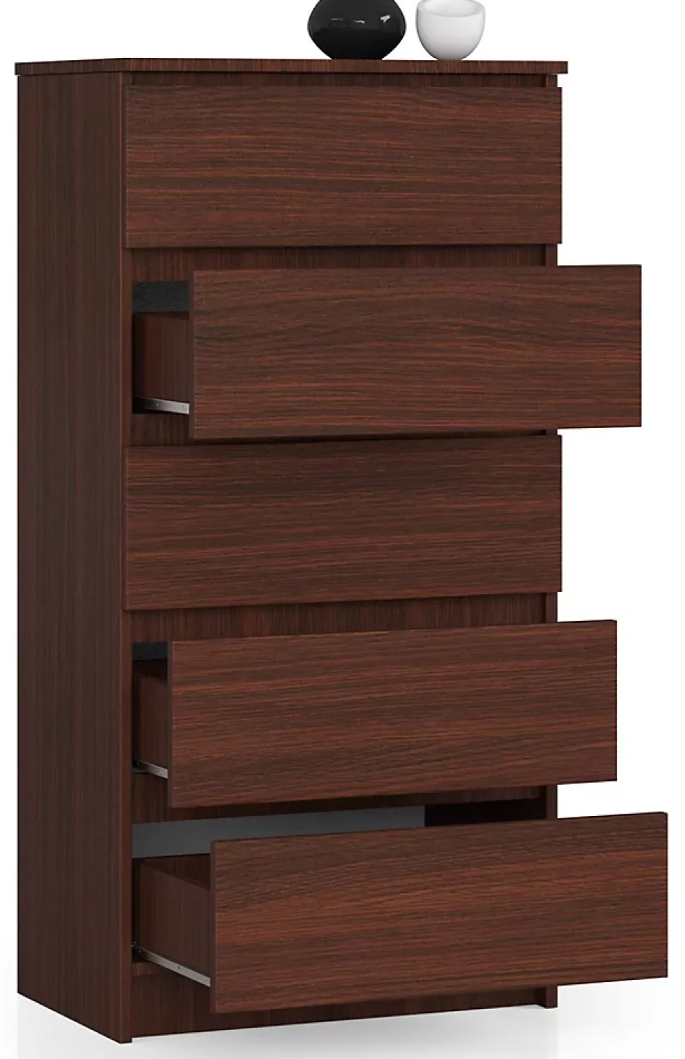 Commode AKORD K60 Wengé 60 cm 5 tiroirs façade Wengé 60x40x121 cm
